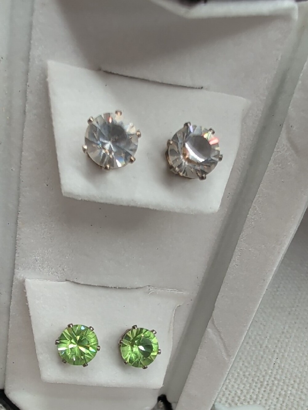 Vintage Swarovski Crystallized 6 Pair Multicolor Crystal Stud Earring Set - Picture 8 of 17